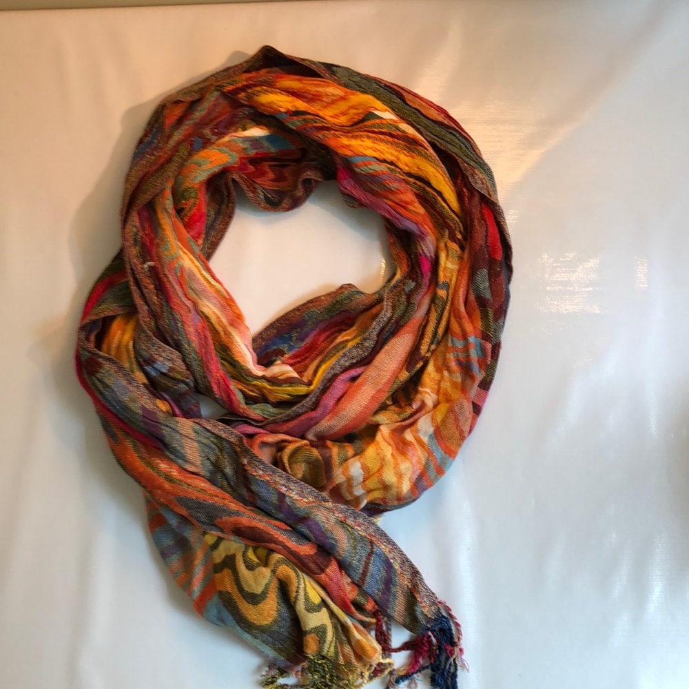 Unique, colorful rayon scarf